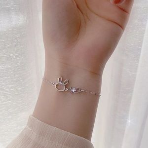 New Sterling Silver 925 bunny rabbit & carrot adjustable bracelet